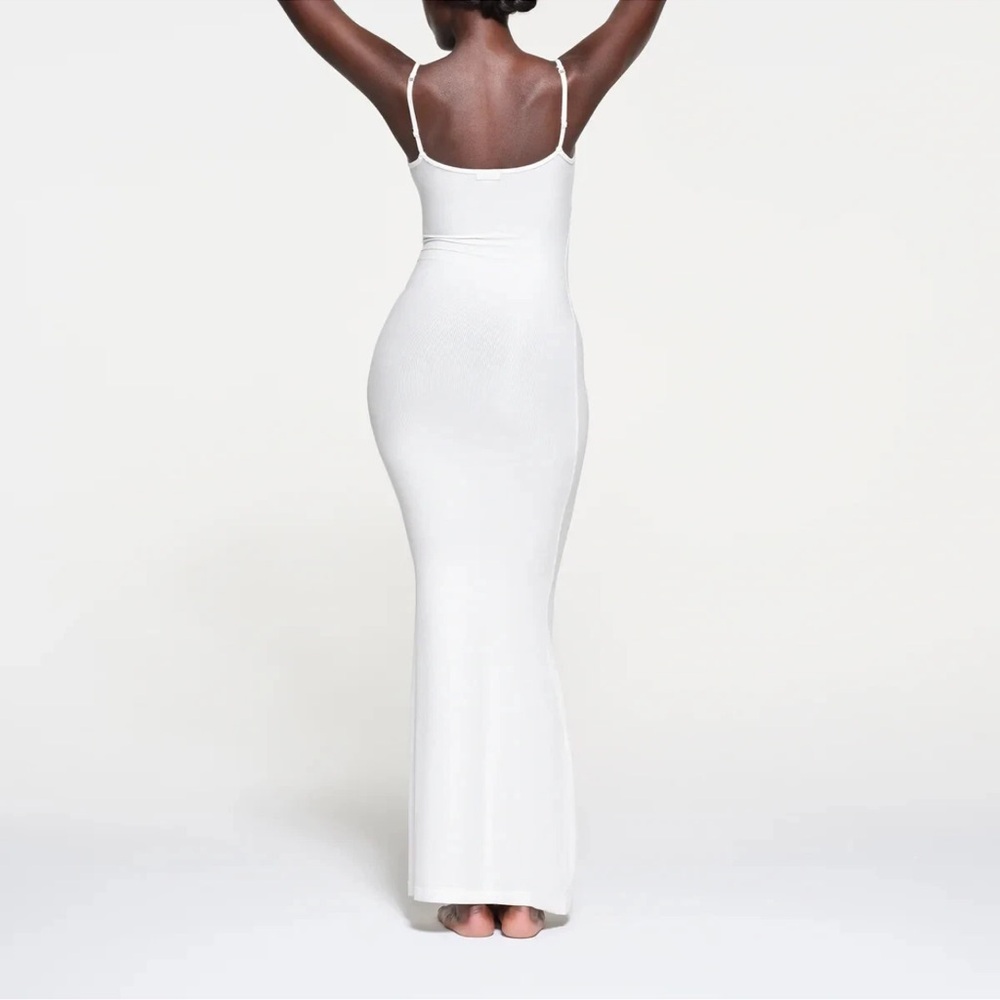 NWT SKIMS Soft Lounge Ribbed  Slip White Long Maxi Dress Size XL